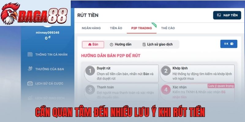 Cần quan tâm đến nhiều lưu ý khi rút tiền